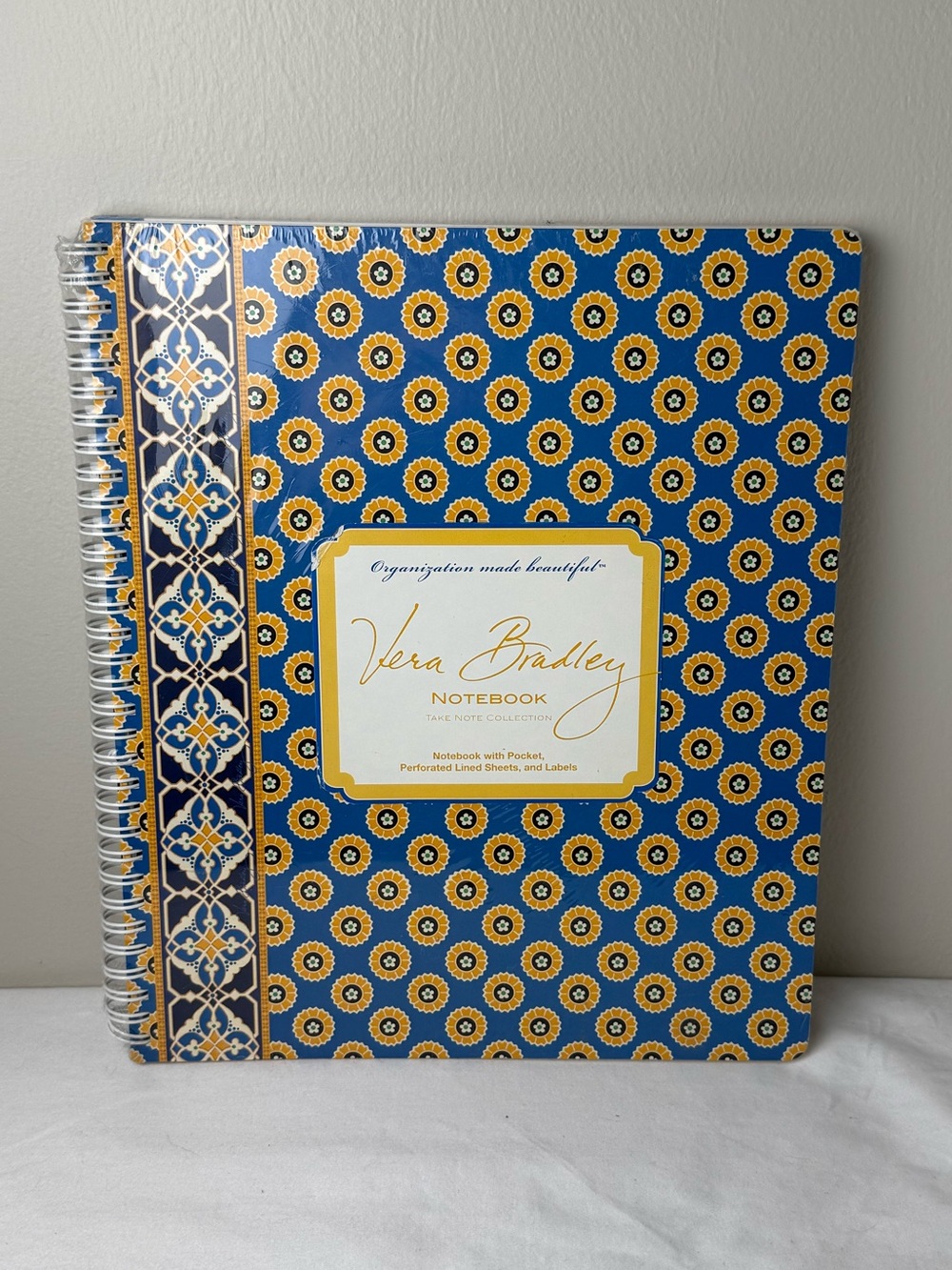 NWT Vera Bradley Riviera Blue Large Notebook with Labels RETIRED RARE New